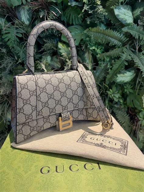 gucci balenciaga collab purse|gucci x balenciaga hourglass bag.